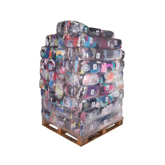 Packaging Rag Mixed Colour Cotton Rags – 10kg Bags (Pallet of 54). Grade A
